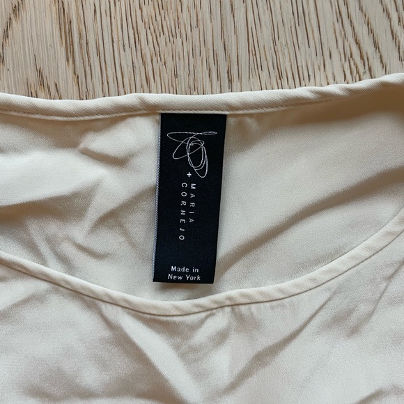 Maria Cornejo cream asymmetric silk tank - Picture 2 of 2